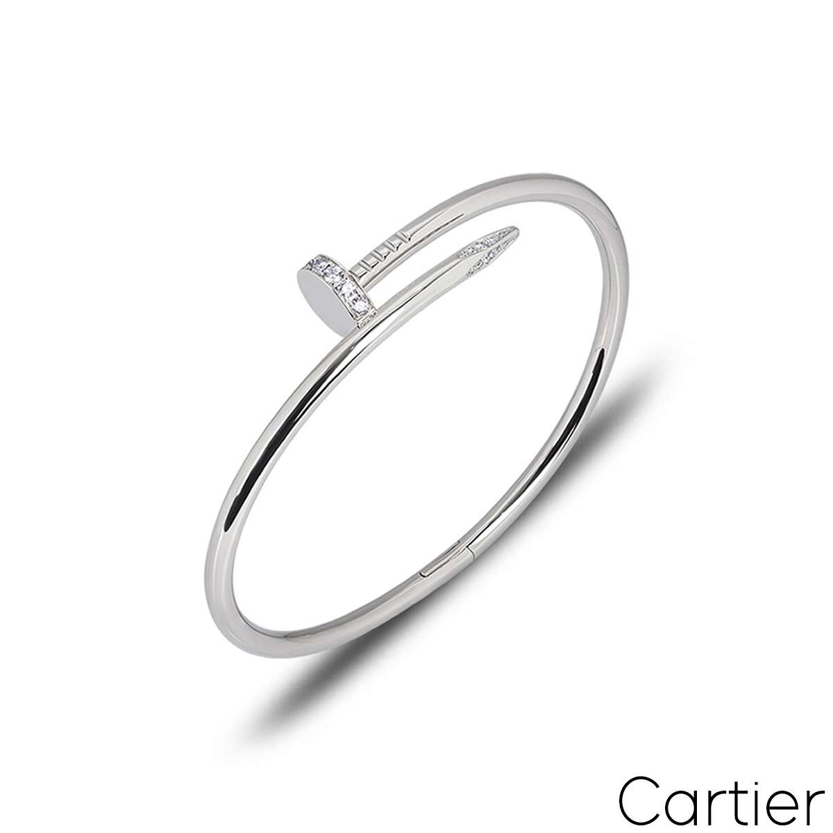 Cartier White Gold Diamond Juste Un Clou Bracelet Size 17 B6048717 Cartier White Gold Diamond Juste Un Clou Bracelet Size 17 B6048717